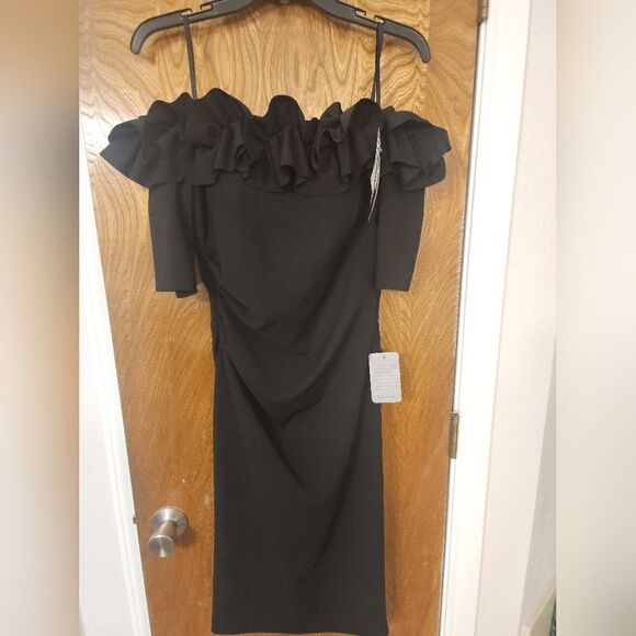 XSCAPE Women's Ruffled Off-The-Shoulder Sheath Dress Size 6 NWT - Picture 5 of 10